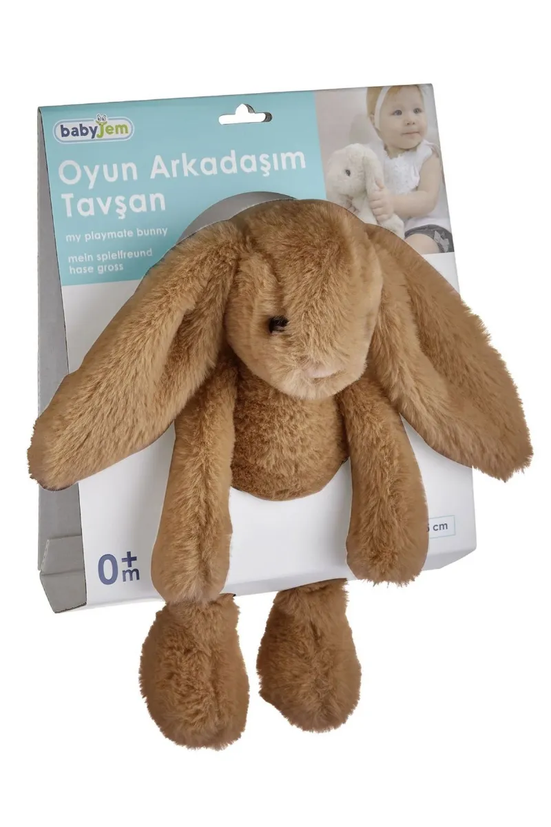BabyJem Uyku Arkadaşım Oturabilen Tavşan 30 Cm 730 Açık Kahve