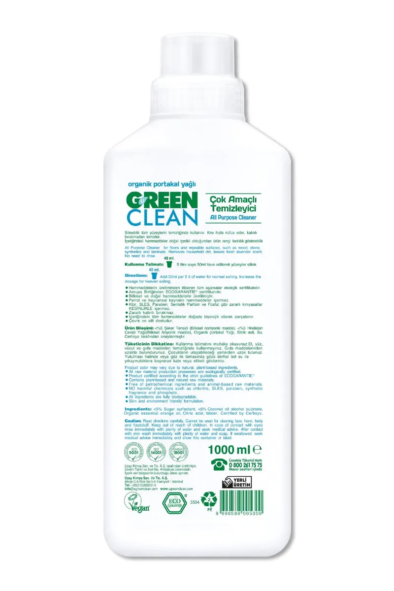 Green Clean Bitkisel Çok Amaçlı Temizleyici 1000 ml