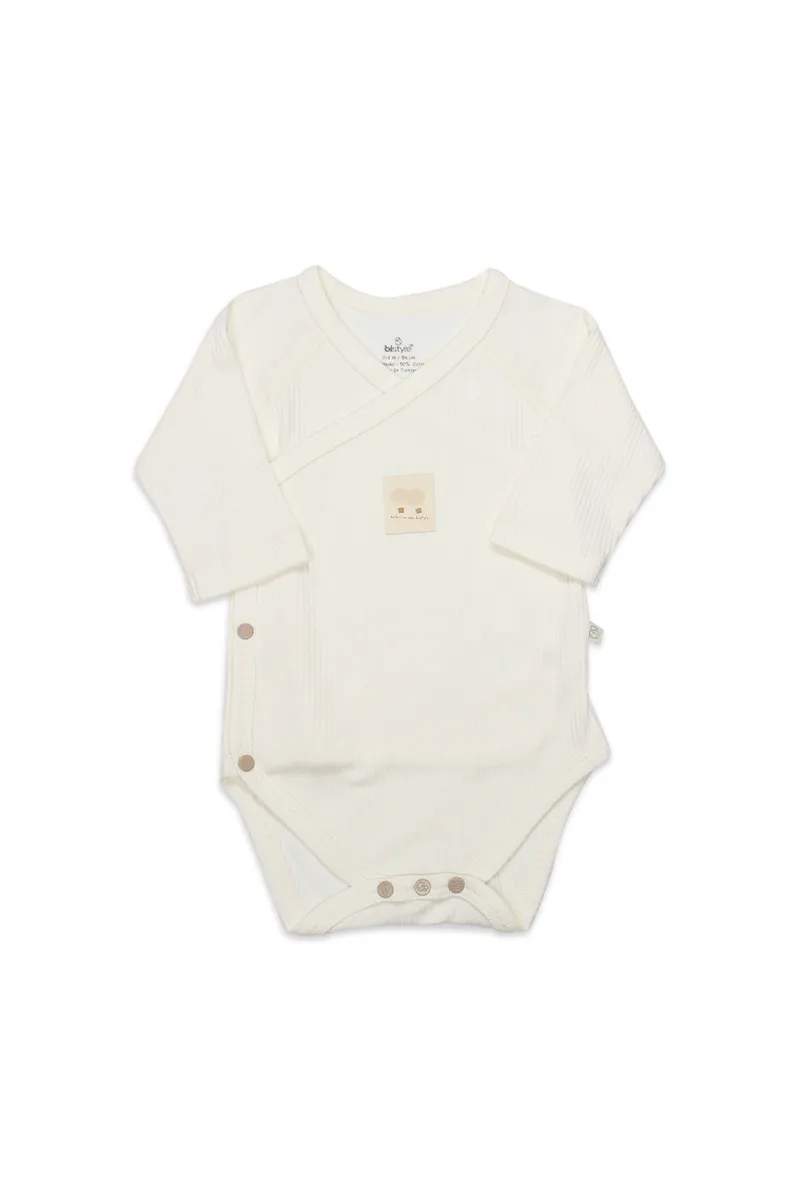 Bistyle Organic Modal Flying Balloons Kruvaze Uzun Kol Body BS17121 Ekru