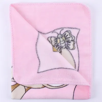 Pembe Ceylanlı Desenli Polar Battaniye 85*100 cm