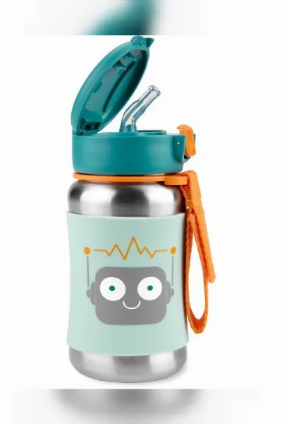 Skip Hop Zoo Pipetli Paslanmaz Çelik Suluk 350 ml Robot