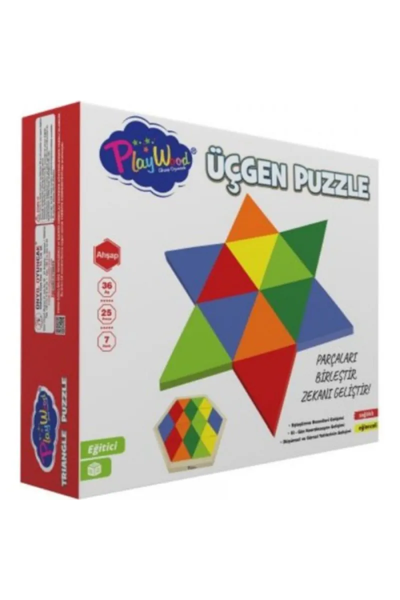 PlayWood Ahşap Üçgen Puzzle 24 Parça 395