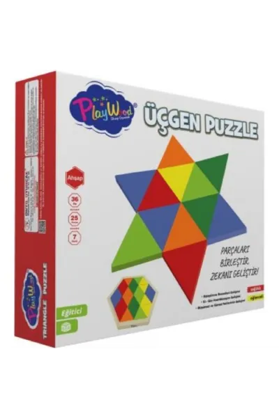 PlayWood Ahşap Üçgen Puzzle 24 Parça 395