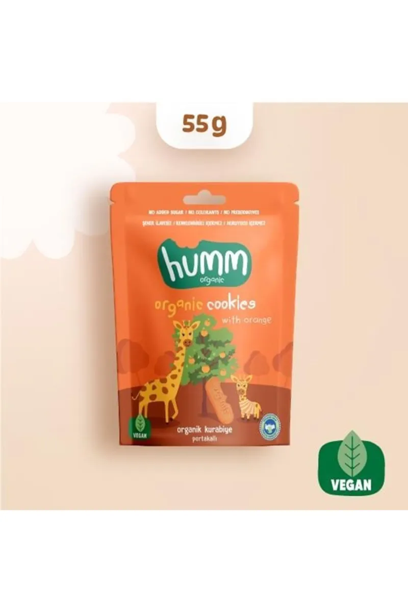 Humm Organik Vegan Portakallı Kurabiye 55 Gr