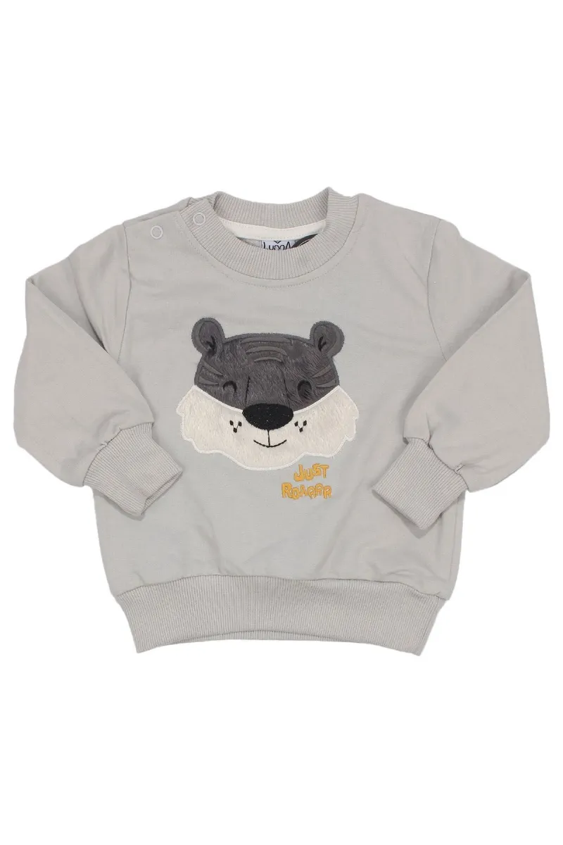 Erkek Bebek Gri Roar Kaplan Armalı 2'li Takım