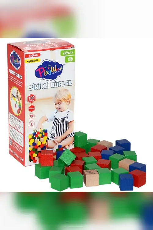 PlayWood Ahşap Sihirli Küpler 100 Parça 359