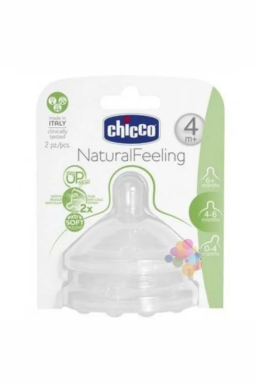 Chicco NaturalFeeling Biberon Emziği 4 Ay+ Akış Ayarlı 2li