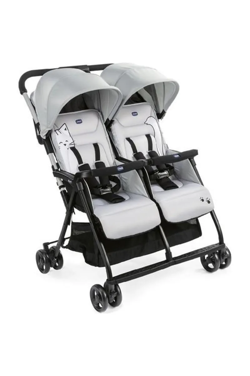 Chicco Ohlala Twin İkiz Bebek Arabası Silver
