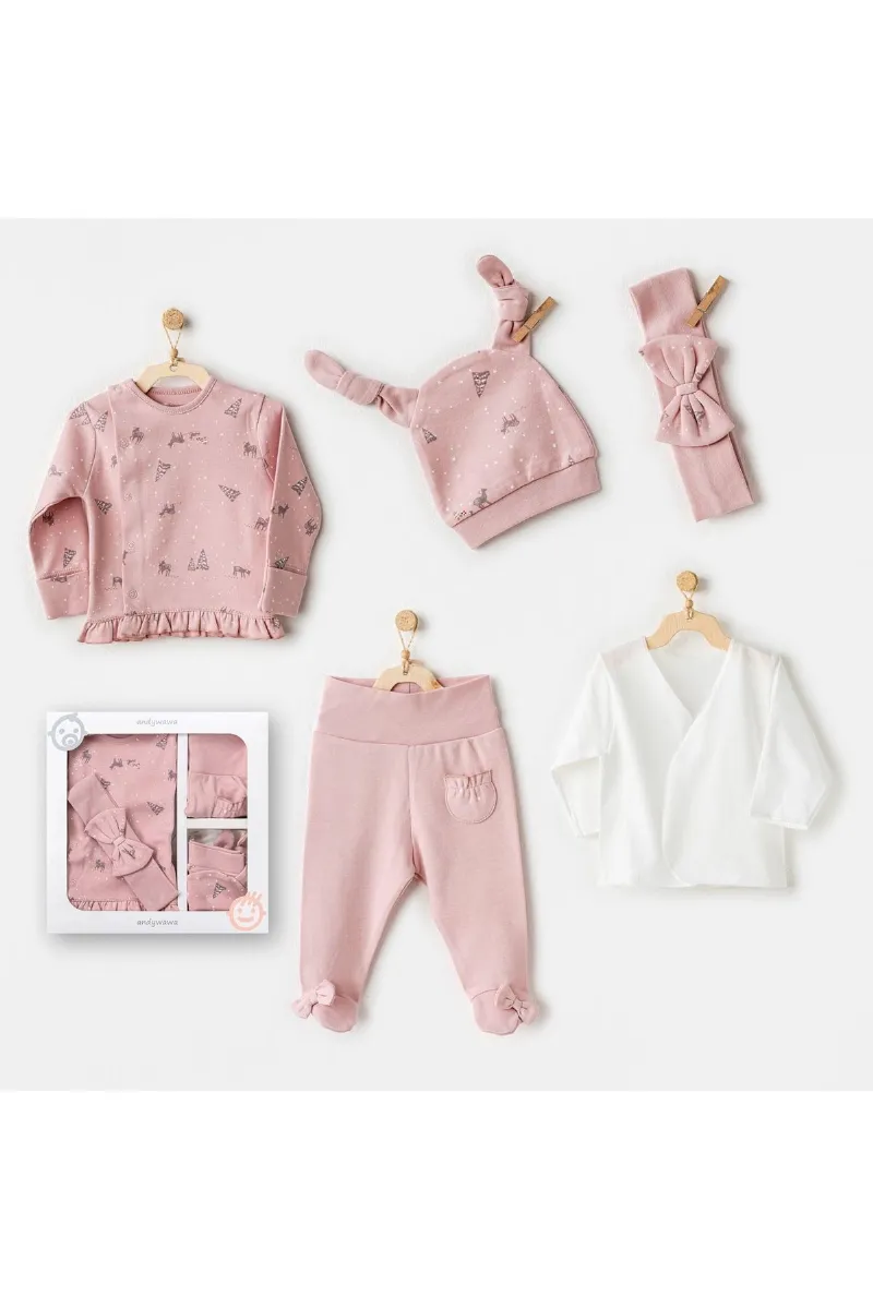 Andywawa AC25040 Puppy Gazelle 5'Li Hastane Çıkışı Pink