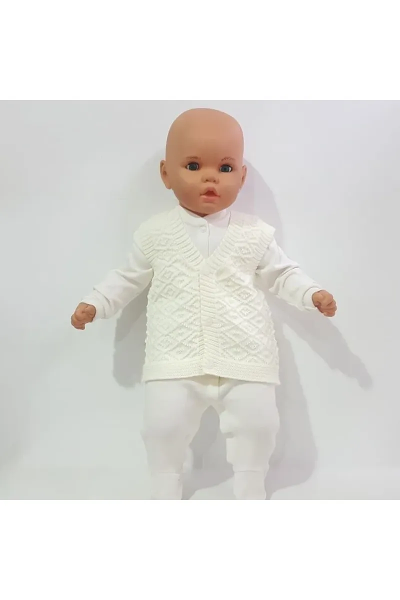 Triko Krem Bebek Yelek
