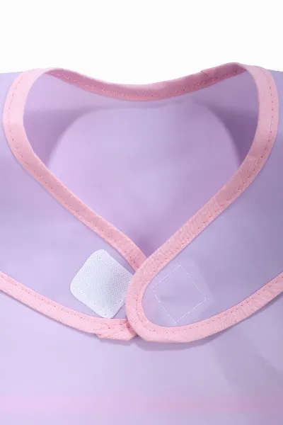 Kız Bebek Lila Pembe Su Geçirmez Mama Önlük 0-18 Ay