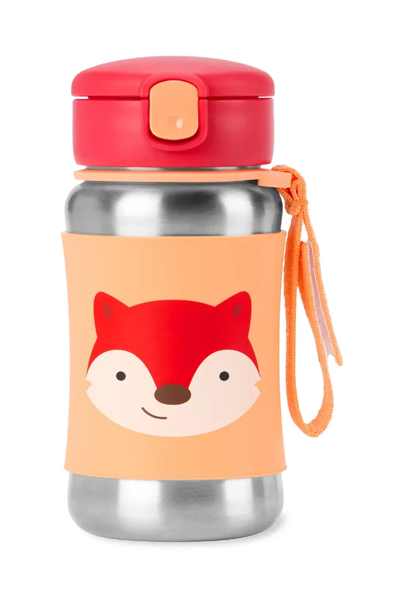 Skip Hop Zoo Pipetli Paslanmaz Çelik Suluk 350 ml Tilki
