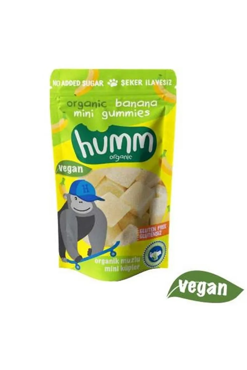 Humm Organik Muzlu Glutensiz Vegan Mini Küpler 30 Gr