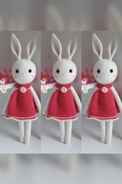 Organik Özel Üretim Kız Örgü Amigurumi Oyuncak Bebek