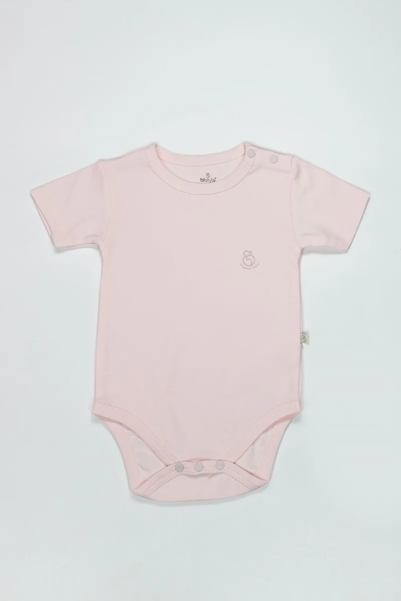 Bistyle Organik Natural Basic Style Yarım Kol Body BS17103 Pembe