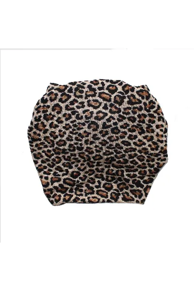 Leopar Desenli Kız Bebek Bone