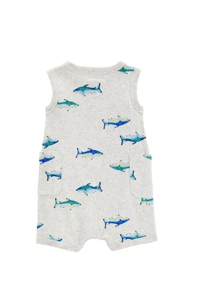 Carters Erkek Bebek Kısa Tulum 1S475110 Gri