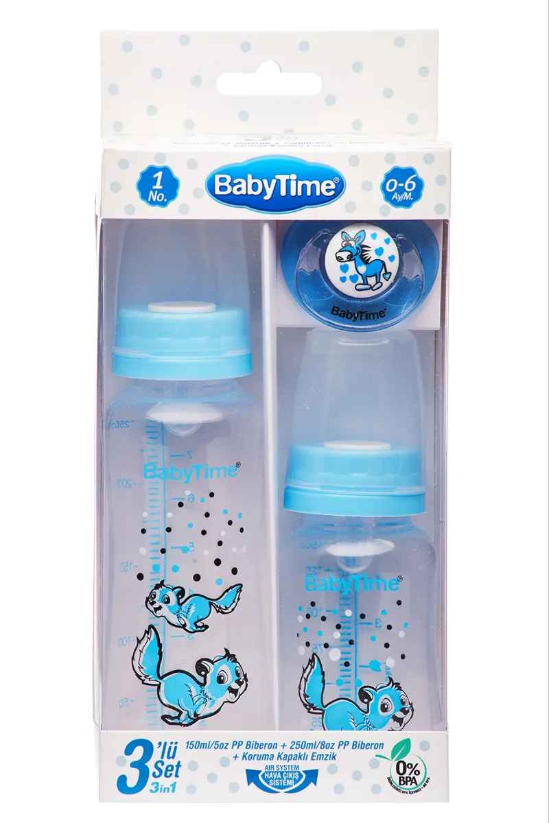 Babytime Mavi 3 lü Biberon Set