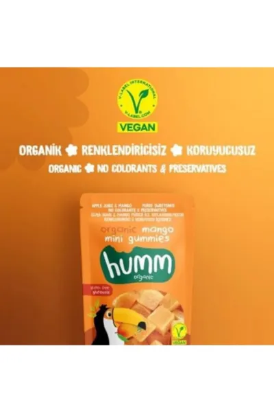Humm Organik Glutensiz Vegan Mangolu Mini Küpler 30 Gr