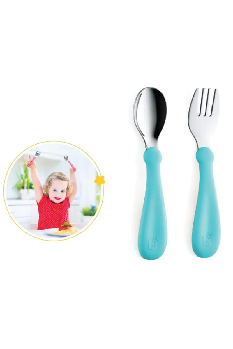 BabyJem Paslanmaz Çelik Çatal Kaşık Seti 522 Turkuaz