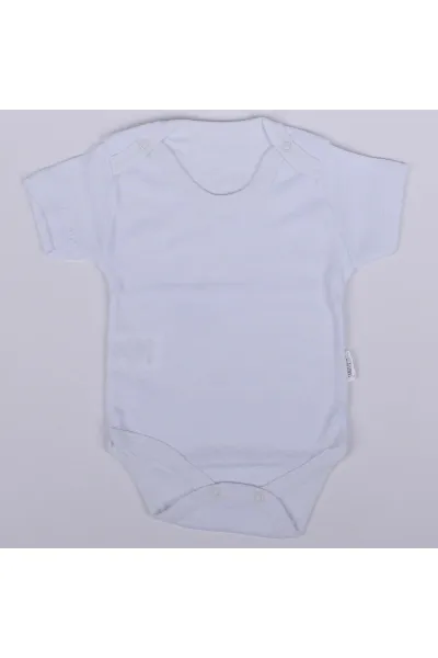 Unisex Beyaz Kısa Kollu Body Zıbın