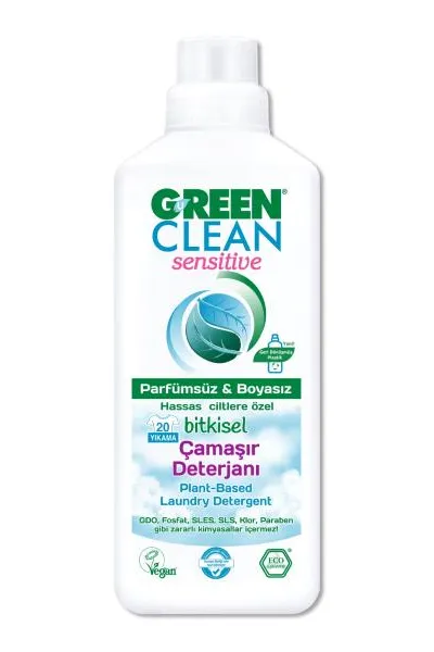 Green Clean Sensitive Parfümsüz Bitkisel Çamaşır Deterjanı 1000 ml