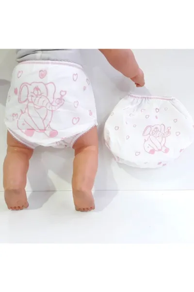 Pembe Kalpli Fil Bebek Alıştırma Külot(2-4 Yaş)