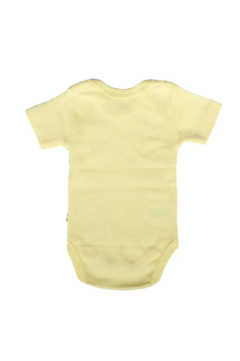 Unisex Sarı Kısa Kol Zıbın