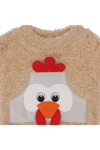 Erkek Bebek Bej Horozlu Welsoft 2'li Peluş Takım