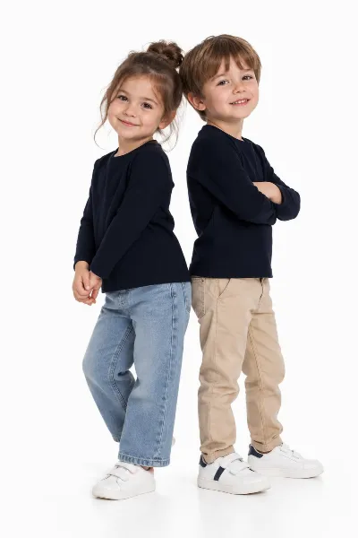 Unisex Lacivert Uzun Kollu Body