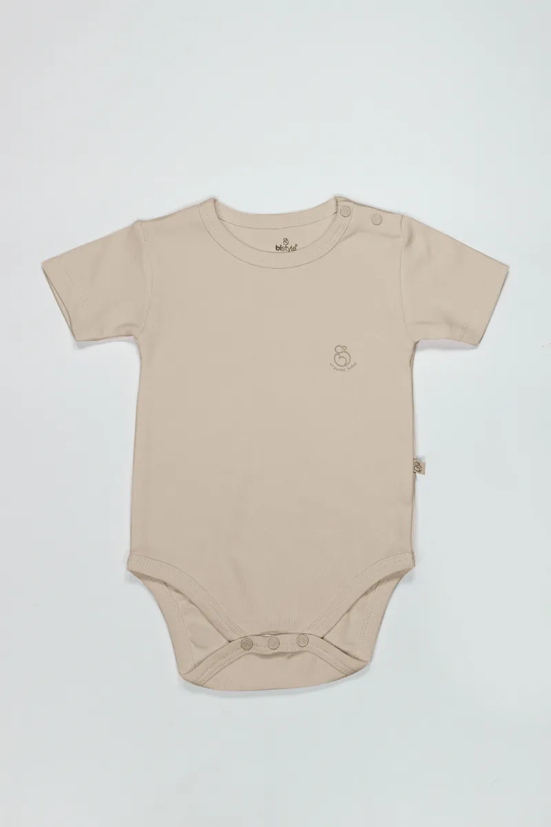 Bistyle Organik Natural Basic Style Yarım Kol Body BS17103 Bej