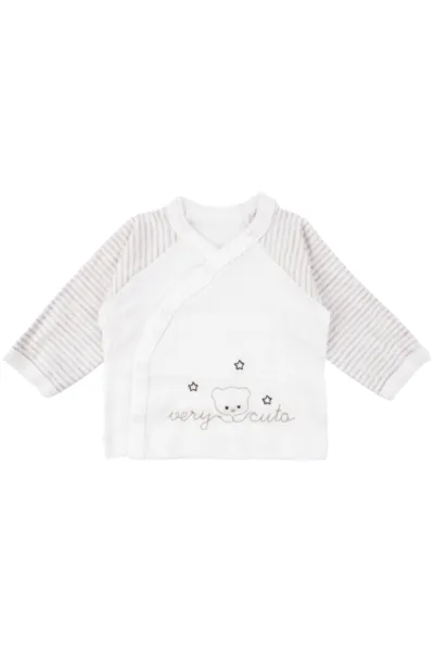 Unisex Ekru Very Cute Nakışlı 5 Parça Organik Hastane Çıkış Seti