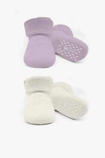 Bistyle 2li Havlu Soket Kaymaz Basic Girl 10507 Lila