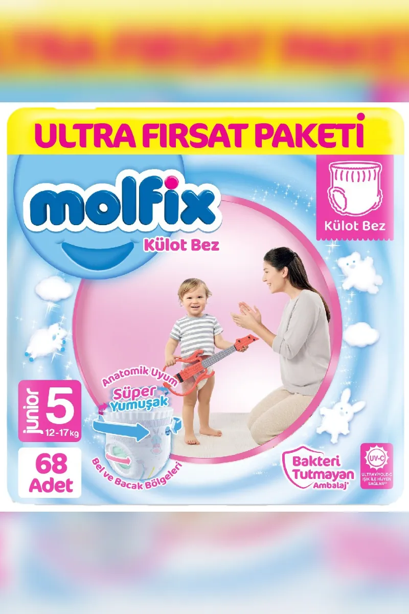 Molfix Külot Bez Ultra Fırsat Paketi 5 Beden 12-17 Kg 68 Adet