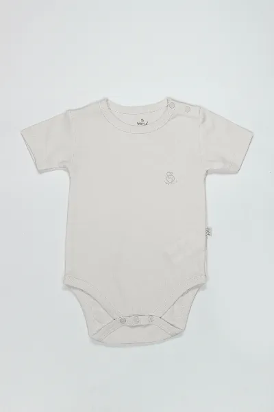 Bistyle Organik Natural Basic Style Yarım Kol Body BS17103 Ekru