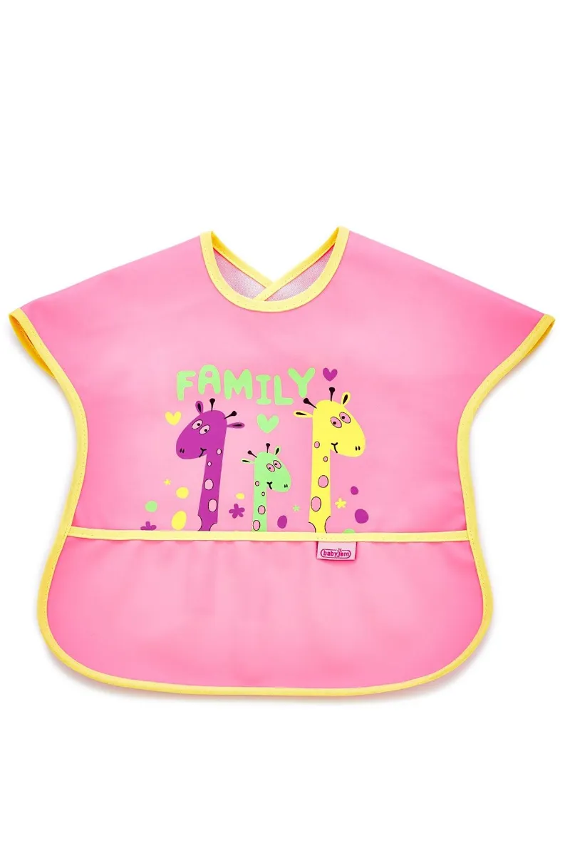 BabyJem Poli Muşamba Büyük Mama Önlüğü 029 Pembe