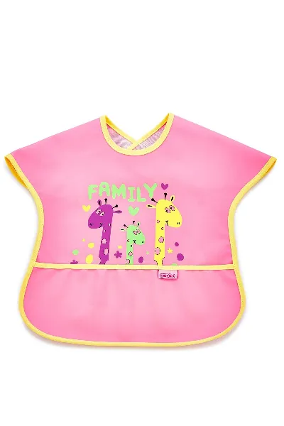 BabyJem Poli Muşamba Büyük Mama Önlüğü 029 Pembe