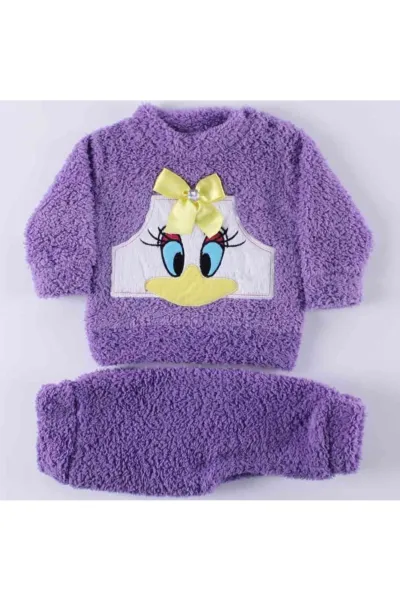 Kız Bebek Lila Ördekli Welsoft 2'li Peluş Takım