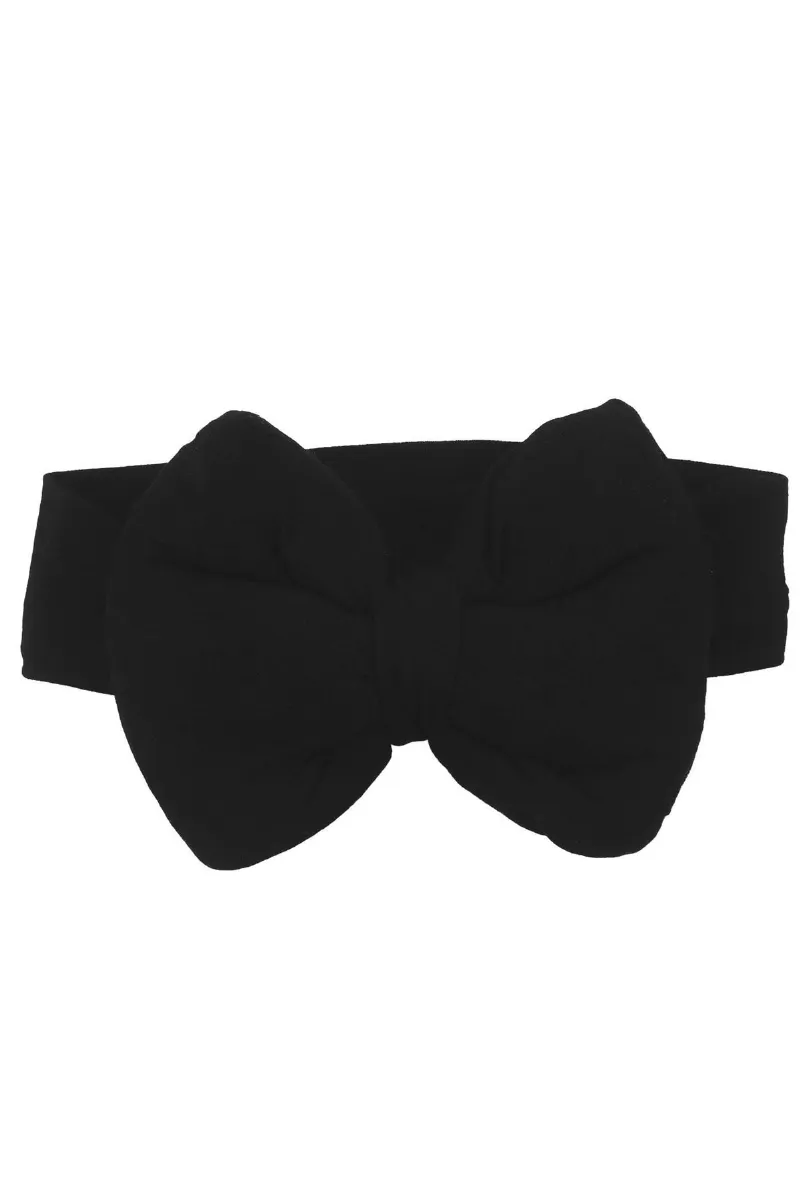 Kız Bebek Büyük Fiyonklu Siyah Bandana