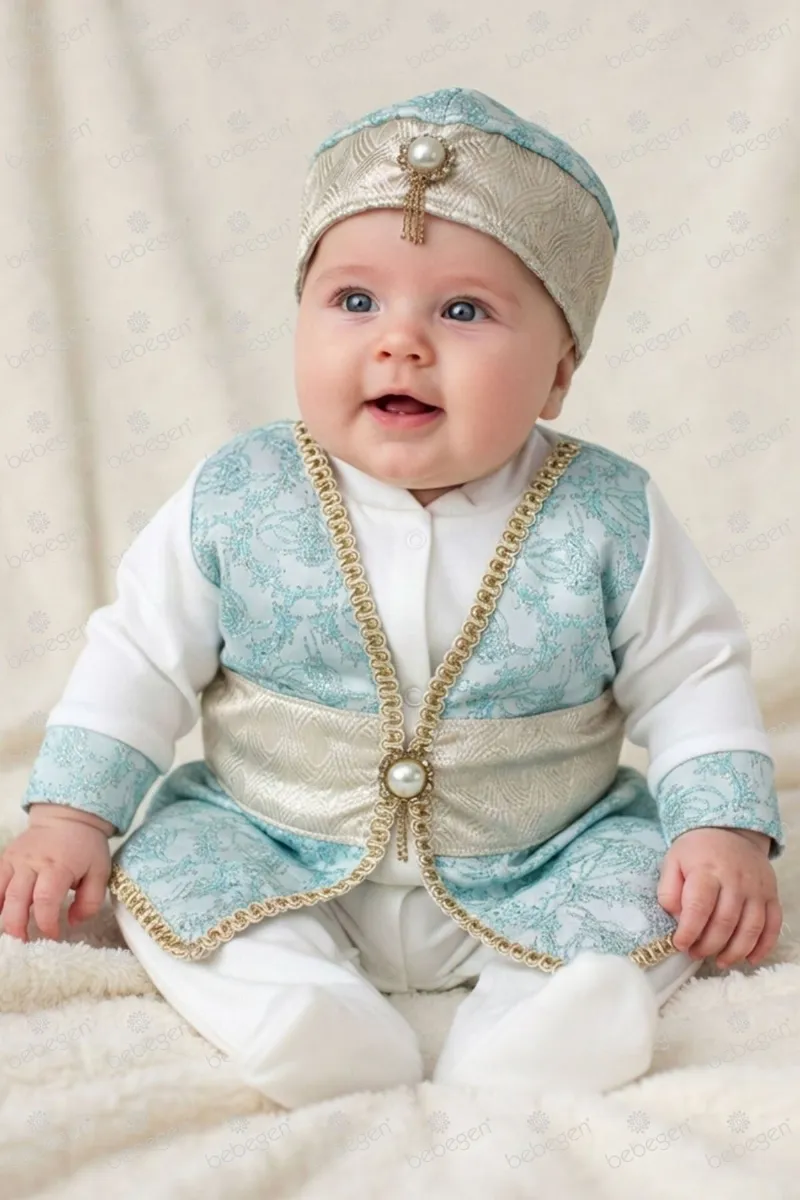 Erkek Bebek Mavi Gold Şehzade Mevlüt Tulumu