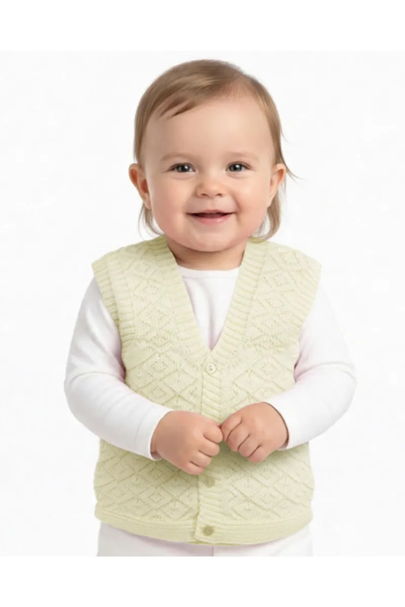 Triko Krem Bebek Yelek