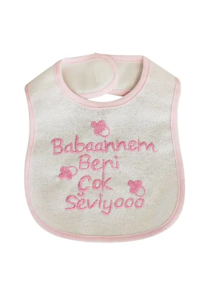 Kız Bebek Babaannem Beni Çok Seviyo Yazılı Pembe Önlük