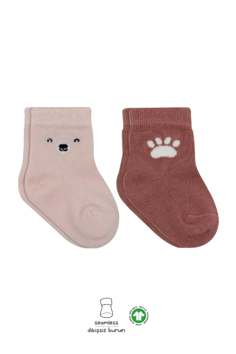 Bistyle 2li Bear Penye Soket Çorap 10116 Pembe