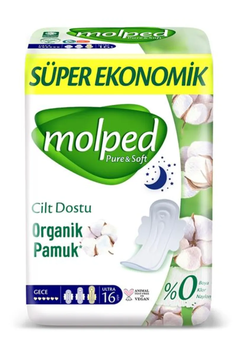 Molped Pure & Soft Gece Ped Süper Eko 16 Adet