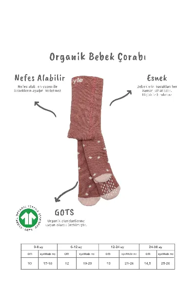 Bistyle Puan Kaymaz Havlu Külotlu Çorap 50502 Pudra