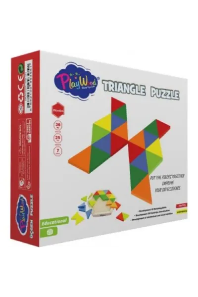 PlayWood Ahşap Üçgen Puzzle 24 Parça 395
