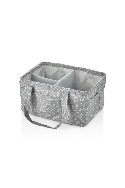 BabyJem Katlamalı Anne & Bebek Organizer 795 Gri Çiçek