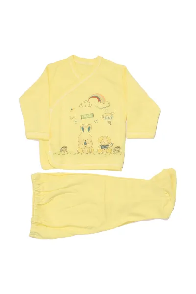 Unisex Sarı Best Friends Tavşan Desenli 10 Parça Hastane Çıkış Seti