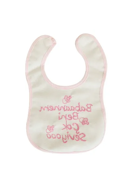 Kız Bebek Babaannem Beni Çok Seviyo Yazılı Pembe Önlük