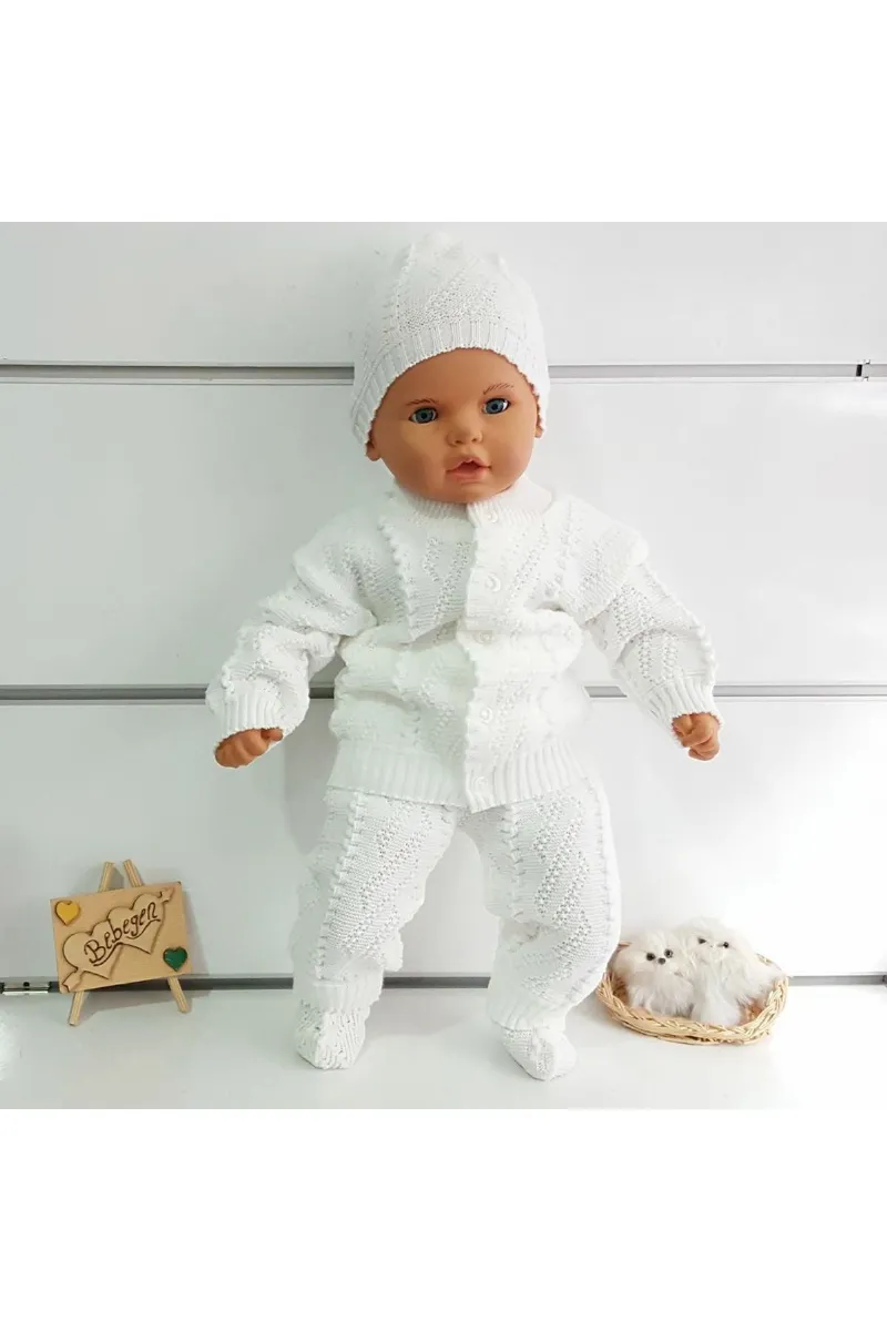 Bebek Triko 4 lü Takım - Beyaz